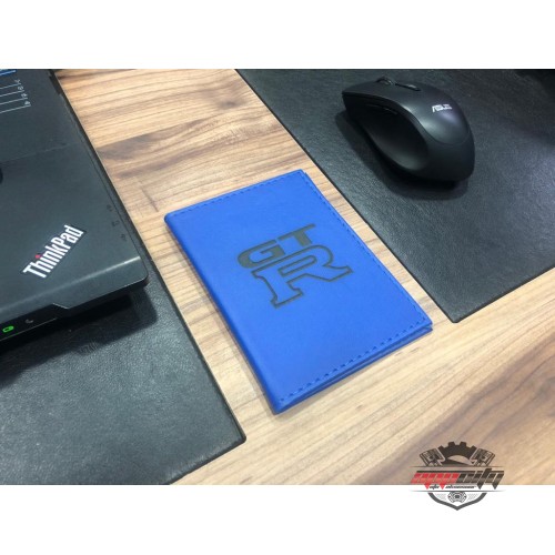 Kişiye Özel Isimli Deri Dikişli Ruhsat Kabı - MAVİ